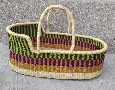 Bassinet | Baby bassinet | Nursery bed | Nursery bedding | Moses basket | African basket | African moses basket | Baby basket | Bolga basket - AfricanheritageGH