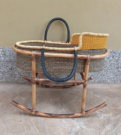 Moses basket | Baby Basket | Baby nest | African Moses basket | Bolga basket | Nursery decor | Baby mobile | African basket | Baby bassinet - AfricanheritageGH