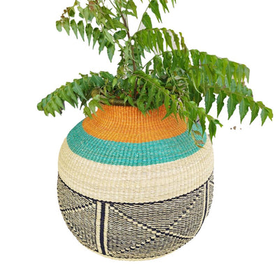 AFRICAN BASKET, Large Woven Basket,Bolga Basket, Flower Pot, Handmade Home Decor, Unique Home Decor, Home Decor Modern Living Room