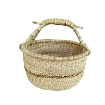 Large Round Ghana Woven Market Basket