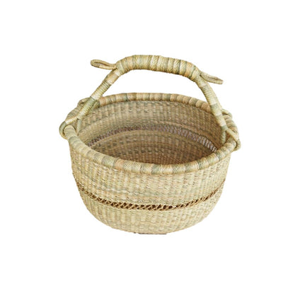 Large Round Ghana Woven Market Basket