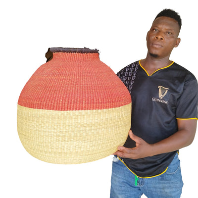 African Bolga Woven Basket, 21st Birthday Gift Basket, Vegan Gift Basket, Boyfriend and Girlfriend Gift Basket