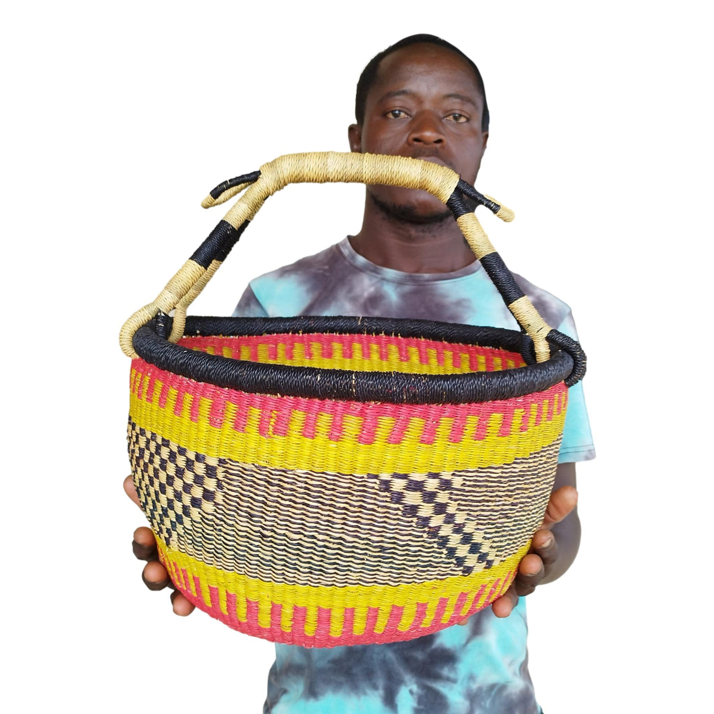 Christmas Gift Basket | Ghana Woven Market Basket | Harvest Basket | Gift Basket For Him | Custom Gift Basket