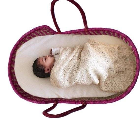 Moses basket for baby | platform bed | Baby shower gift | Kids bed | African moses basket | Baby Bassinet |New parent gift | African Basket - AfricanheritageGH