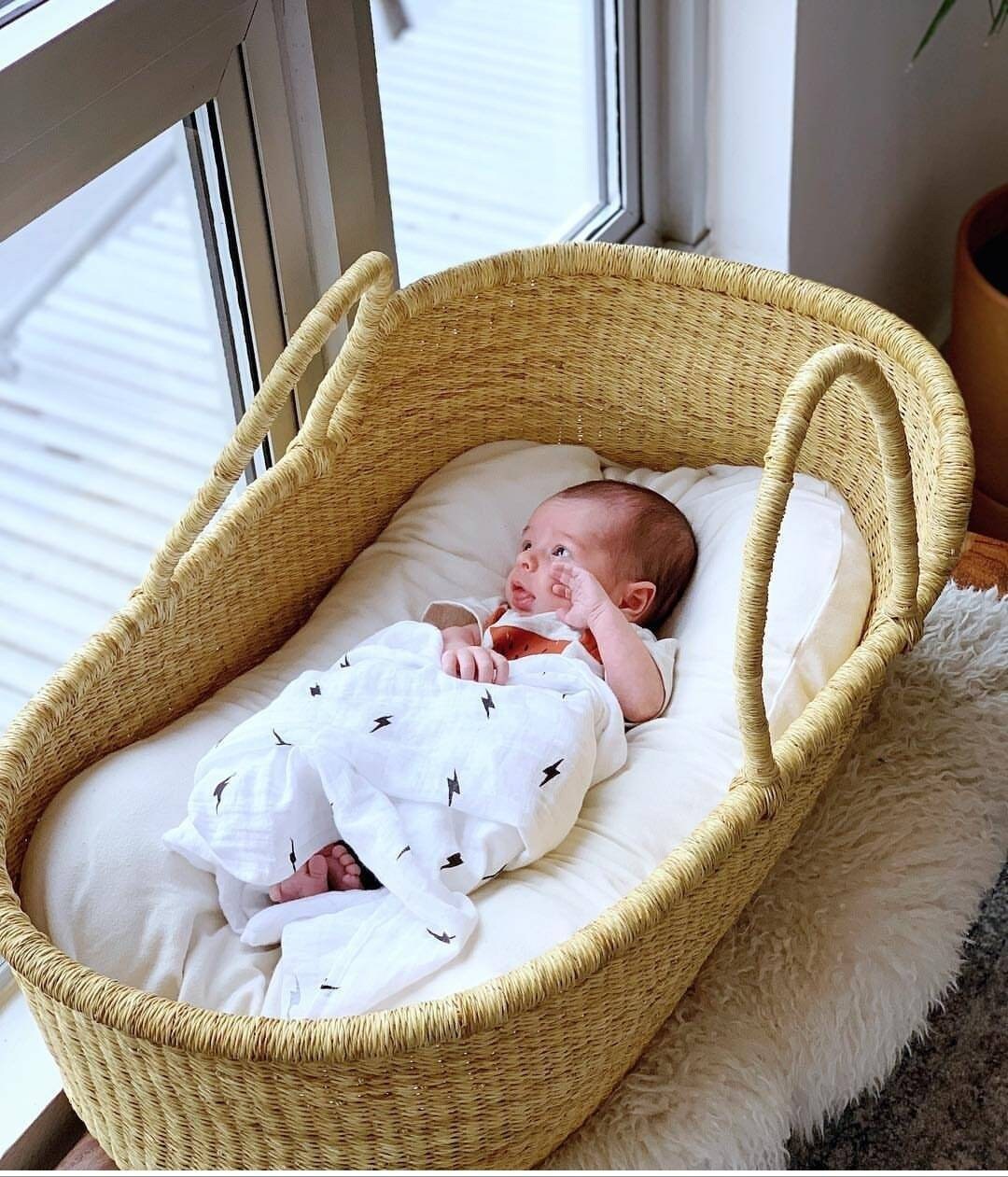 Moses basket |Wicker bassinet |African basket |Wicker crib| Newborn bed | Nursery bed | Moses basket for baby | Baby bed