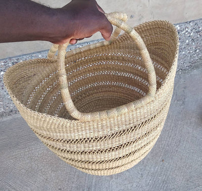Shopping basket |African Market basket | Market bag | Kids  basket |Picnic basket |Fruit basket |Bolga basket | Straw bag | U shopper - AfricanheritageGH