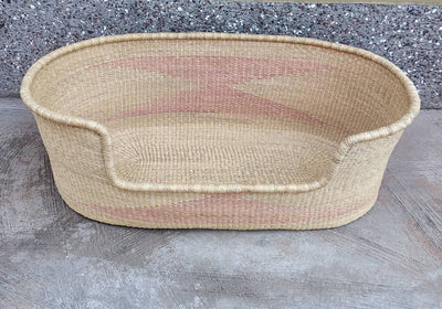 personalized Dog Bed | Pink Dog Bed | Dog Basket | Dog Bed Furniture | Designer Dog Bed | Puppy Bed | Woven Basket | Ghana Basket