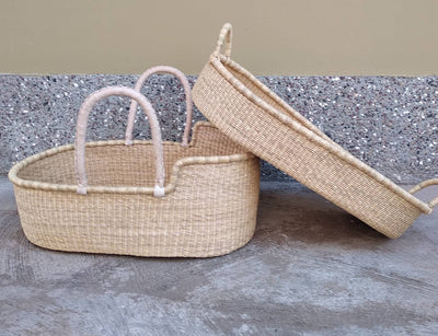 Baby Moses Basket |Baby changing basket  |Heirloom Baby Gift | Baby Bassinet | African Moses Basket | Nursery Decor | Handmade Bassinet - AfricanheritageGH