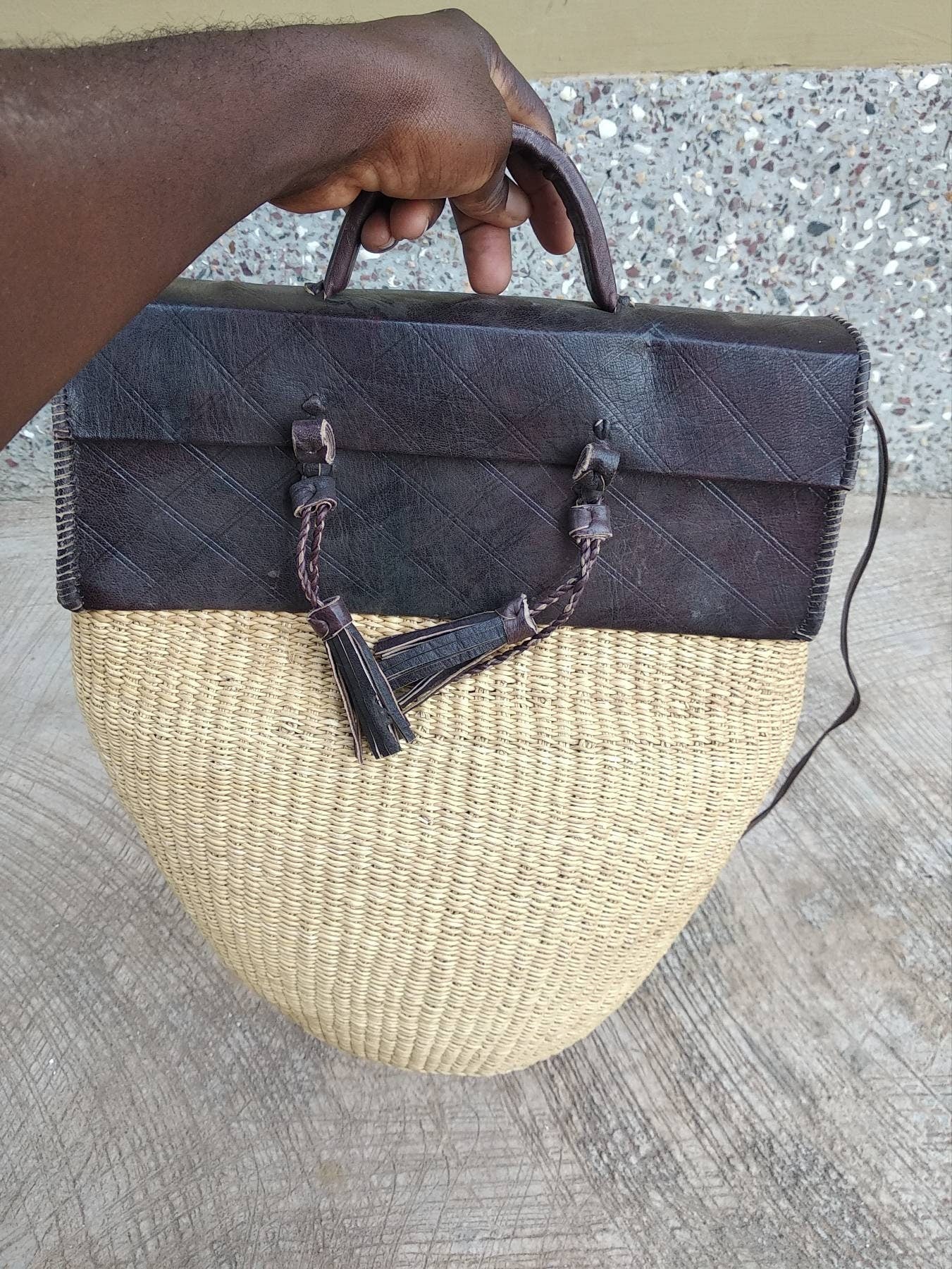 Messenger bag | Shoulder bag | Women bag | Straw bag embroidered | Straw bag beach | Tote bag | Basket bag | Beach bag | Straw bag round - AfricanheritageGH