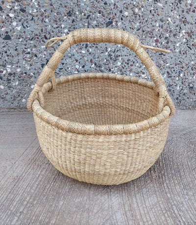 Storage basket | African basket | Bolga Market Basket | Woven basket | Straw bag | African market basket| handmade basket| Market Basket - AfricanheritageGH