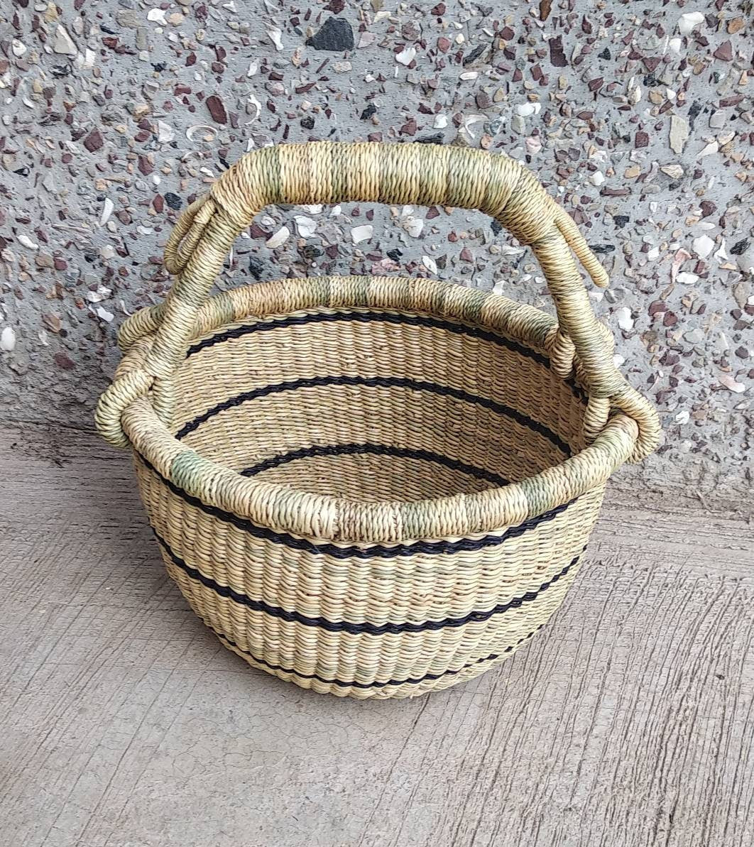Small Basket | Bolga market basket | picnic basket |Market basket | Gift Basket | Woven Basket | African Basket| Fair trade Basket - AfricanheritageGH