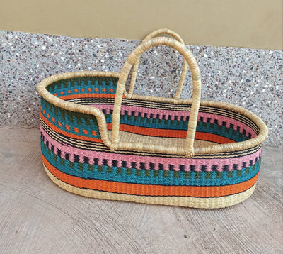 Moses basket for baby | Baby nest| Baby shower gift | Baby bed | African moses basket | Gift for mom |Nursery decor | Baby gift|Bassinet - AfricanheritageGH