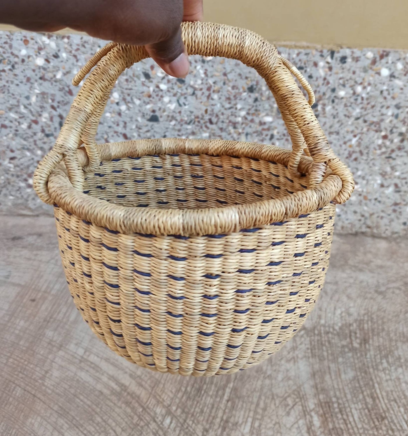 Small Round Bolga Basket - AfricanheritageGH
