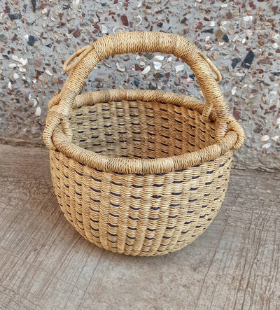 Small Round Bolga Basket - AfricanheritageGH