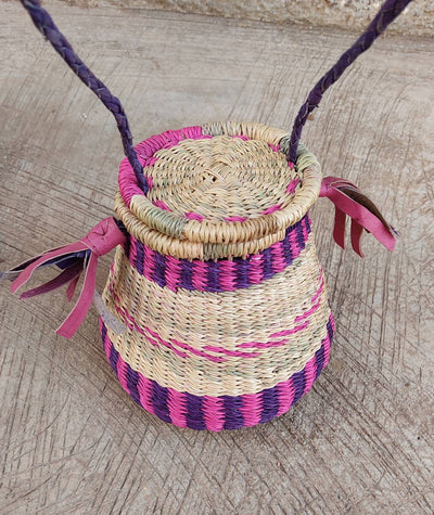 Straw bag | Straw handbag | Picnic basket | Round straw bag | Desk organizer | Small Basket | Straw tote | Basket bag | Round basket - AfricanheritageGH