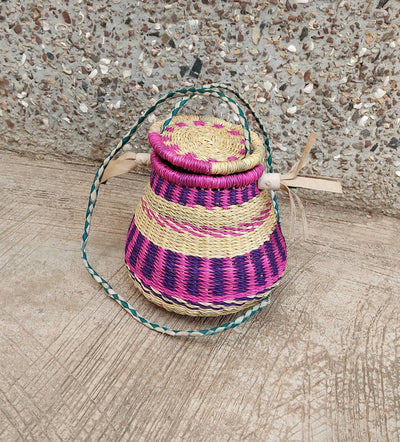 Straw bag | Straw handbag | Picnic basket | Round straw bag | Desk organizer | Small Basket | Straw tote | Basket bag | Round basket - AfricanheritageGH