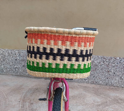 Bike Basket | picnic Basket | Woven Basket | Basket for Bicycle | Storage Basket | Market Basket | Bicycle Basket - AfricanheritageGH