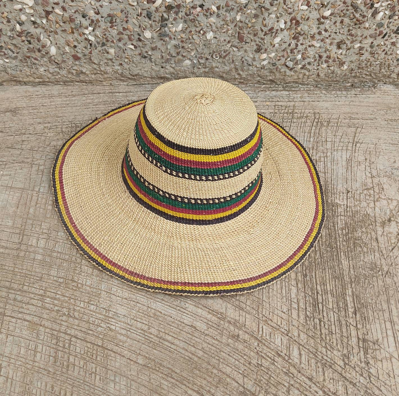 Wide brim  straw hat with leather strap | Floppy hat | Beach Hat