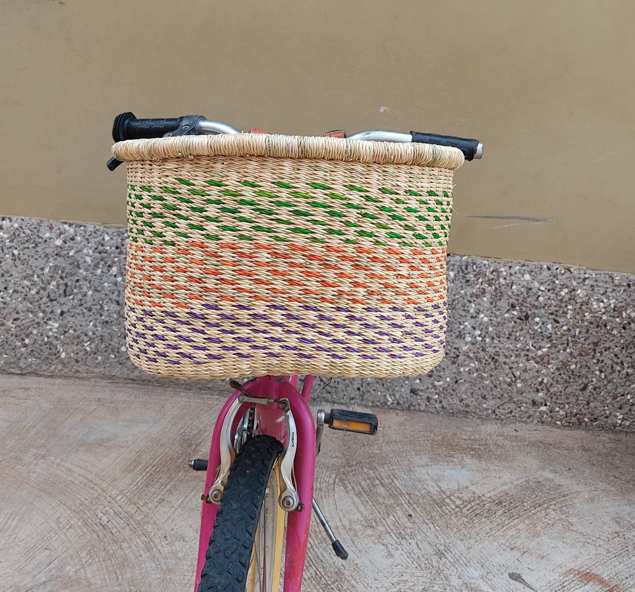 Ghana Woven Bike Basket - AfricanheritageGH
