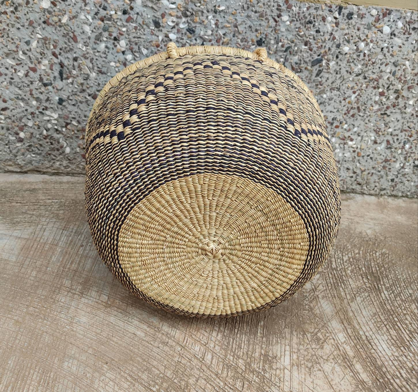 Large Round Bolga Market Basket - AfricanheritageGH