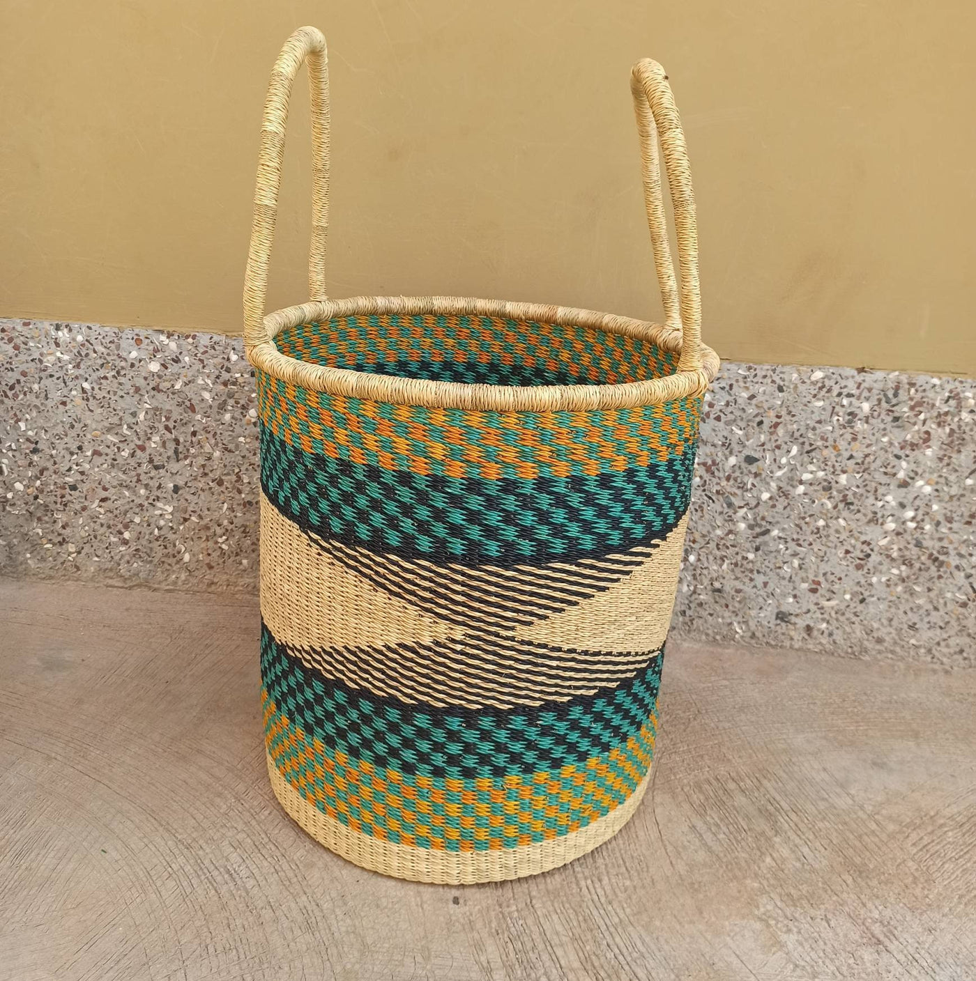 Laundry Basket With Handle | Blanket Basket | Laundry Bag | Large Laundry Basket | Woven Basket | Ghana Basket - AfricanheritageGH