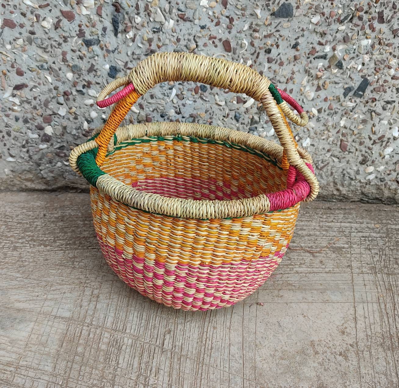 Small storage Basket | Bolga Basket | Baby gift basket | Bolga market basket | Straw bag | Market basket | African Basket - AfricanheritageGH