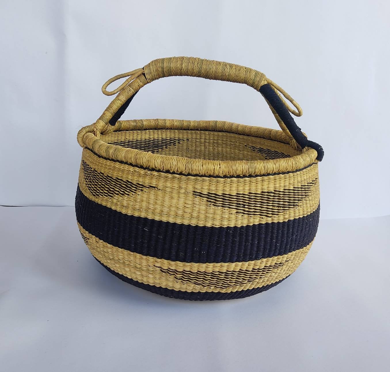 Large storage Basket | Bolga Basket | Baby gift basket | Bolga market basket | Woven Basket | Straw bag | African Basket - AfricanheritageGH