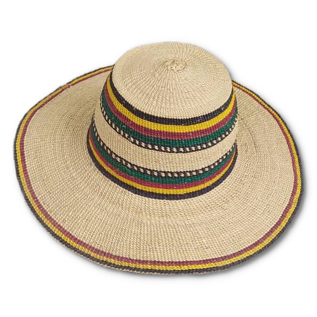 Wide brim  straw hat with leather strap | Floppy hat | Beach Hat